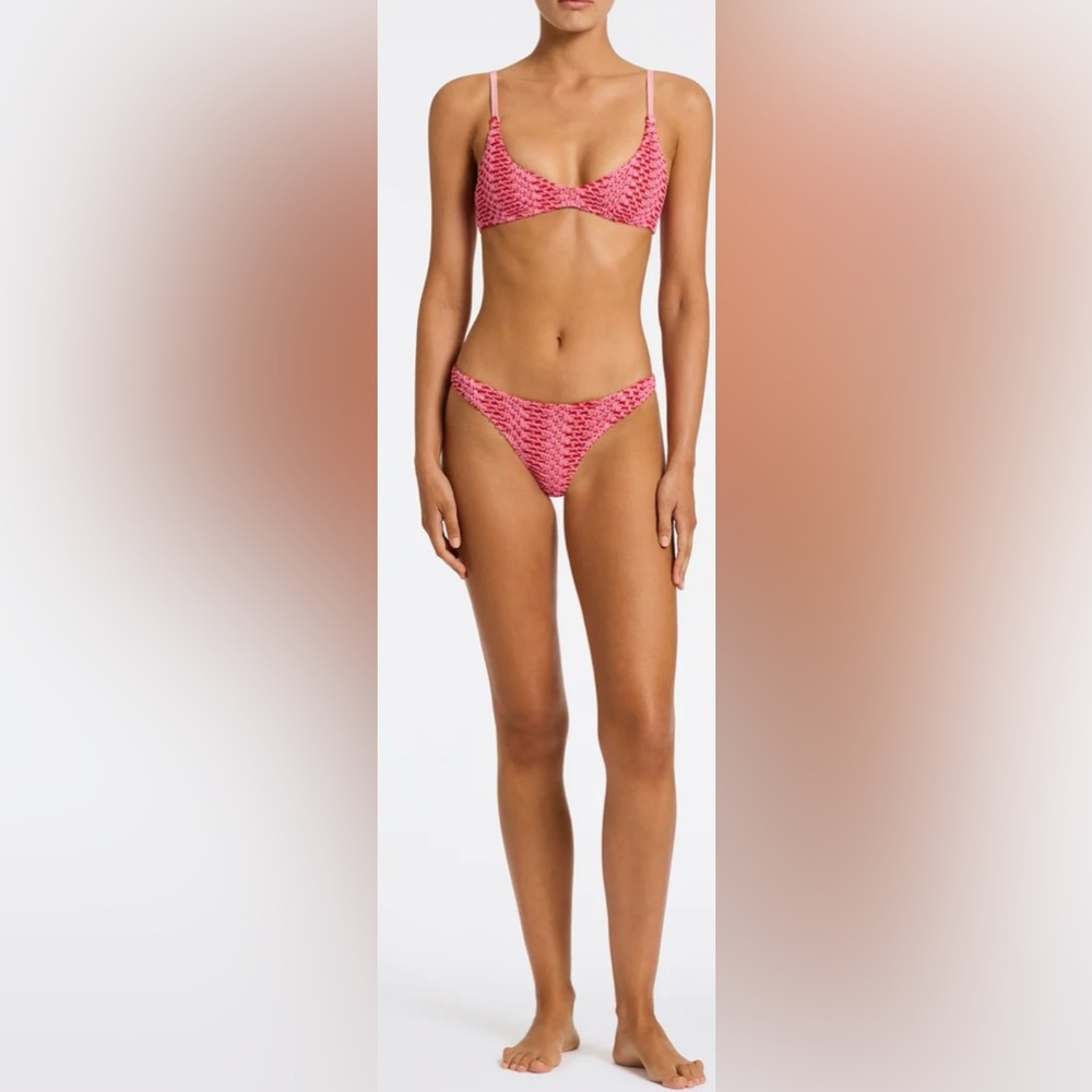 Triangl Maia-Alina Pink Crochet Scoop Bikini Set - Picture 3 of 10